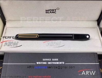 Perfect Replica Montblanc Gold Clip Black M Marc Rollerball Pen